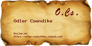 Odler Csendike névjegykártya